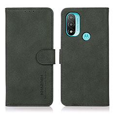 Motorola Moto E20用手帳型 レザーケース スタンド カバー D08Y モトローラ グリーン