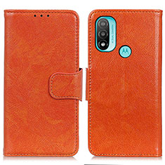 Motorola Moto E20用手帳型 レザーケース スタンド カバー N05P モトローラ オレンジ