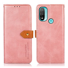 Motorola Moto E30用手帳型 レザーケース スタンド カバー N07P モトローラ ピンク