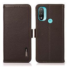 Motorola Moto E40用手帳型 レザーケース スタンド カバー B03H モトローラ ブラウン