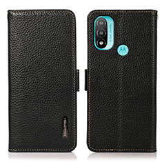 Motorola Moto E40用手帳型 レザーケース スタンド カバー B03H モトローラ ブラック