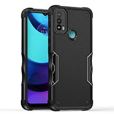 Motorola Moto E40用ハイブリットバンパーケース プラスチック 兼シリコーン カバー モトローラ ブラック