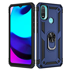 Motorola Moto E40用ハイブリットバンパーケース プラスチック アンド指輪 マグネット式 モトローラ ネイビー