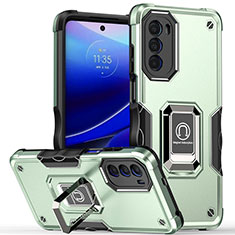 Motorola Moto Edge (2022) 5G用ハイブリットバンパーケース プラスチック アンド指輪 マグネット式 S03 モトローラ グリーン