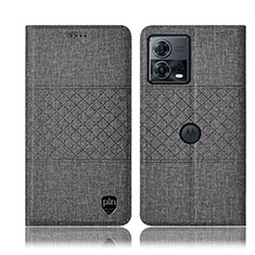 Motorola Moto Edge 30 Fusion 5G用手帳型 布 スタンド H13P モトローラ グレー