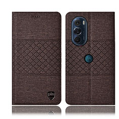 Motorola Moto Edge 30 Pro 5G用手帳型 布 スタンド H12P モトローラ ブラウン