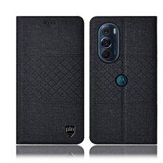 Motorola Moto Edge 30 Pro 5G用手帳型 布 スタンド H12P モトローラ ブラック