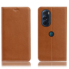 Motorola Moto Edge 30 Pro 5G用手帳型 レザーケース スタンド カバー H02P モトローラ ライト・ブラウン