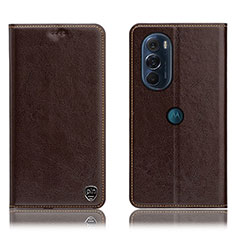 Motorola Moto Edge 30 Pro 5G用手帳型 レザーケース スタンド カバー H04P モトローラ ブラウン