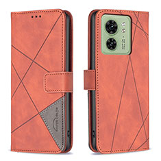 Motorola Moto Edge 40 5G用手帳型 レザーケース スタンド カバー B08F モトローラ オレンジ