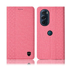 Motorola Moto Edge X30 5G用手帳型 布 スタンド H13P モトローラ ピンク