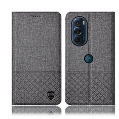 Motorola Moto Edge X30 5G用手帳型 布 スタンド H14P モトローラ グレー