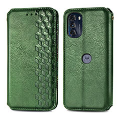 Motorola Moto G 5G (2022)用手帳型 レザーケース スタンド カバー S01D モトローラ グリーン