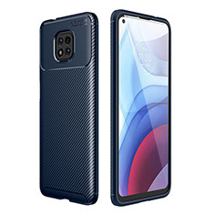 Motorola Moto G Power (2021)用シリコンケース ソフトタッチラバー ツイル カバー モトローラ ネイビー