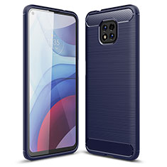 Motorola Moto G Power (2021)用シリコンケース ソフトタッチラバー ライン カバー モトローラ ネイビー