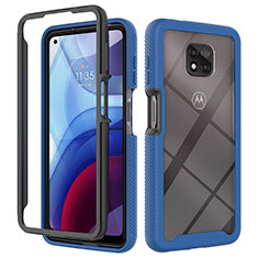 Motorola Moto G Power (2021)用360度 フルカバー ハイブリットバンパーケース クリア透明 プラスチック カバー モトローラ ネイビー