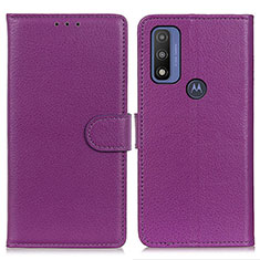 Motorola Moto G Pure用手帳型 レザーケース スタンド カバー A03D モトローラ パープル