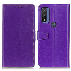 Motorola Moto G Pure用手帳型 レザーケース スタンド カバー A06D モトローラ パープル