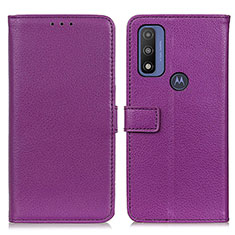 Motorola Moto G Pure用手帳型 レザーケース スタンド カバー D09Y モトローラ パープル