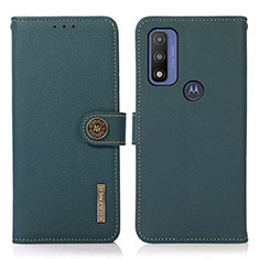 Motorola Moto G Pure用手帳型 レザーケース スタンド カバー B02H モトローラ グリーン