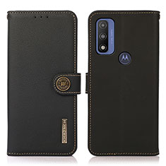 Motorola Moto G Pure用手帳型 レザーケース スタンド カバー B02H モトローラ ブラック