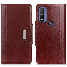 Motorola Moto G Pure用手帳型 レザーケース スタンド カバー M01L モトローラ ブラウン