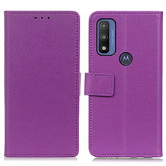 Motorola Moto G Pure用手帳型 レザーケース スタンド カバー M08L モトローラ パープル