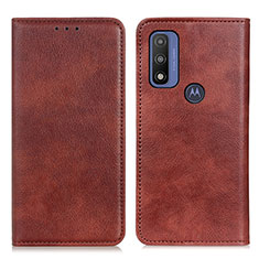 Motorola Moto G Pure用手帳型 レザーケース スタンド カバー N01P モトローラ ブラウン