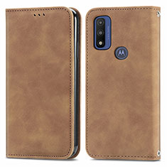 Motorola Moto G Pure用手帳型 レザーケース スタンド カバー S04D モトローラ ブラウン