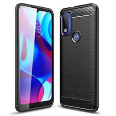 Motorola Moto G Pure用シリコンケース ソフトタッチラバー ライン カバー モトローラ ブラック