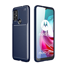 Motorola Moto G10 Power用シリコンケース ソフトタッチラバー ツイル カバー モトローラ ネイビー