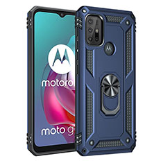 Motorola Moto G10 Power用ハイブリットバンパーケース プラスチック アンド指輪 マグネット式 モトローラ ネイビー