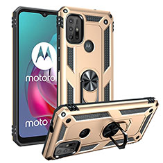 Motorola Moto G10 Power用ハイブリットバンパーケース プラスチック アンド指輪 マグネット式 S01 モトローラ ゴールド