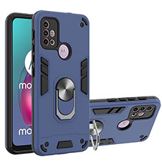Motorola Moto G10 Power用ハイブリットバンパーケース プラスチック アンド指輪 マグネット式 YB1 モトローラ ネイビー