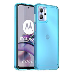 Motorola Moto G13用ハイブリットバンパーケース クリア透明 プラスチック カバー J02S モトローラ ネイビー