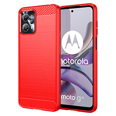 Motorola Moto G13用シリコンケース ソフトタッチラバー ライン カバー MF1 モトローラ レッド