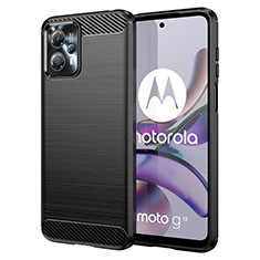 Motorola Moto G13用シリコンケース ソフトタッチラバー ライン カバー MF1 モトローラ ブラック