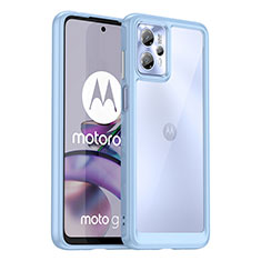 Motorola Moto G13用ハイブリットバンパーケース クリア透明 プラスチック カバー J01S モトローラ ライトブルー