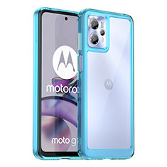 Motorola Moto G13用ハイブリットバンパーケース クリア透明 プラスチック カバー J01S モトローラ ネイビー