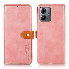 Motorola Moto G14用手帳型 レザーケース スタンド カバー N07P モトローラ ピンク