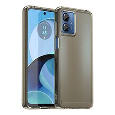 Motorola Moto G14用ハイブリットバンパーケース クリア透明 プラスチック カバー J02S モトローラ グレー