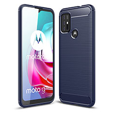 Motorola Moto G20用シリコンケース ソフトタッチラバー ライン カバー モトローラ ネイビー