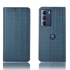 Motorola Moto G200 5G用手帳型 レザーケース スタンド カバー H20P モトローラ ネイビー