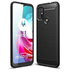 Motorola Moto G30用シリコンケース ソフトタッチラバー ライン カバー モトローラ ブラック