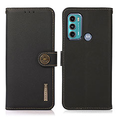 Motorola Moto G40 Fusion用手帳型 レザーケース スタンド カバー B02H モトローラ ブラック