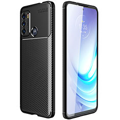 Motorola Moto G40 Fusion用シリコンケース ソフトタッチラバー ツイル カバー S01 モトローラ ブラック