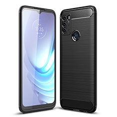 Motorola Moto G50用シリコンケース ソフトタッチラバー ライン カバー モトローラ ブラック