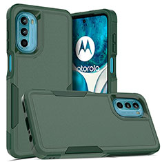 Motorola MOTO G52用ハイブリットバンパーケース プラスチック 兼シリコーン カバー 前面と背面 360度 フル MQ1 モトローラ モスグリー