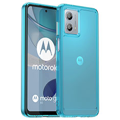 Motorola Moto G53 5G用ハイブリットバンパーケース クリア透明 プラスチック カバー J02S モトローラ ネイビー