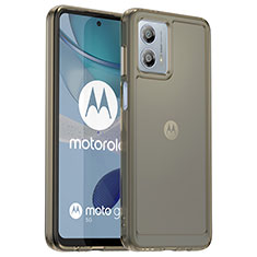 Motorola Moto G53y 5G用ハイブリットバンパーケース クリア透明 プラスチック カバー J02S モトローラ グレー